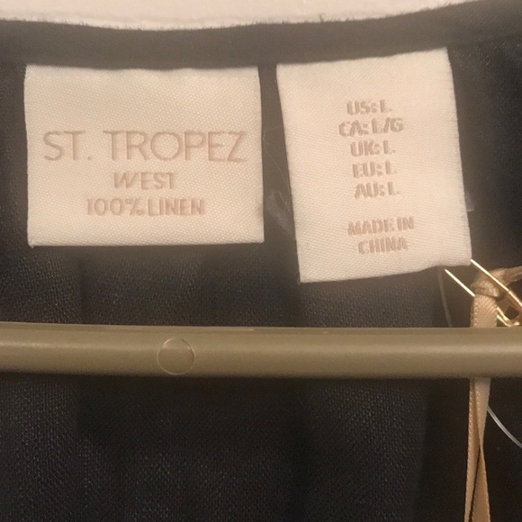 St Tropez West size L pullover linen top. NWT - Picture 2 of 5